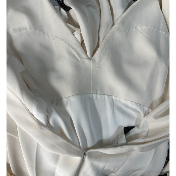 Alexandra Grecco Celine Gown Size 8 Ivory Wedding Dress Long Sleeve V Neck Train - Picture 13 of 16